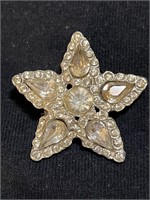 Vintage star rhinestone brooch