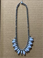 Vintage necklace with blue rhinestone