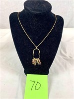 14K Gold Necklace - 14K Children Charm Necklace