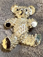 Vintage teddy bear, gold tone