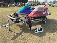 1996 and 2001 Jet skis with trailer