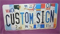 Custom sign License plate size retro style sign