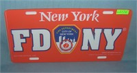 NY FDNY License plate size retro style sign