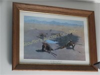 Framed print "The Fight for the Water Hole" by