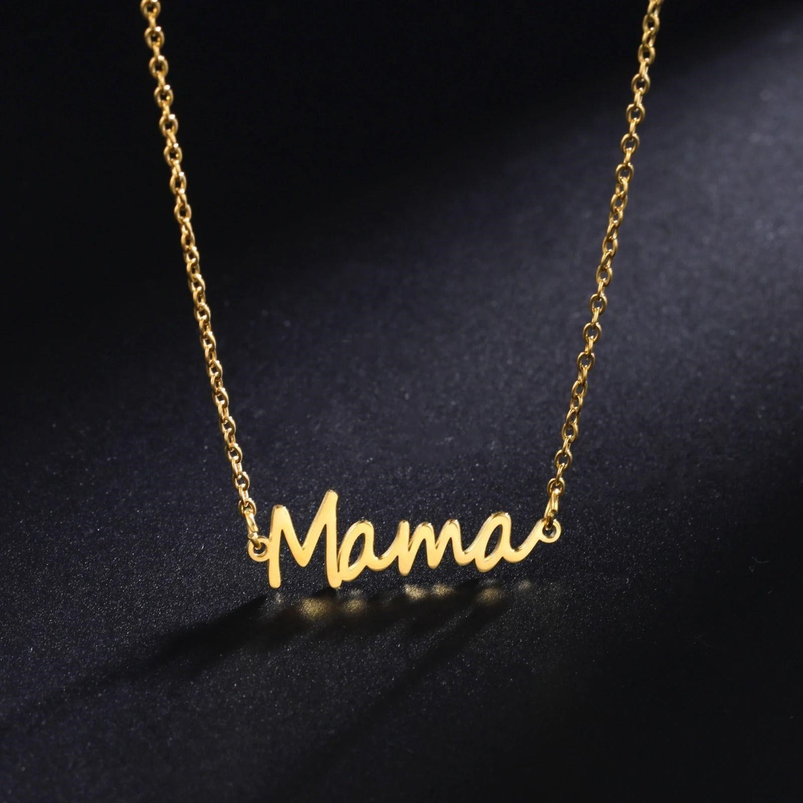 NEW Mama Letter Pendant Necklace Stainless Steel