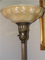 Vintage floor lamp w/glass globe, 63"h