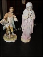 2 Lefton china figurines, tallest is 9"h
