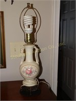 Porcelain lamp, has been repaired, 21"h