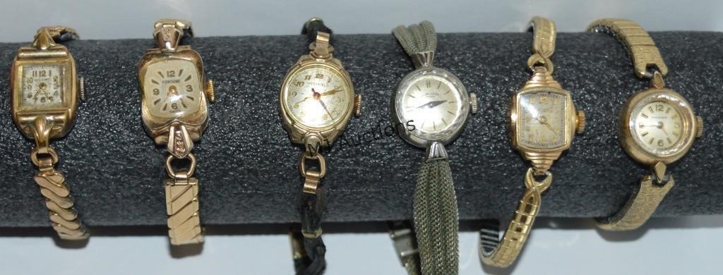 6 Vintage Ladies Watches Favre-Leuba Longines +++