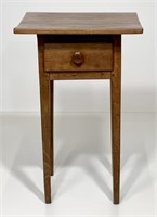 Walnut bedside table, overlapping drawer