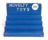 "Novelty Toys" display shelf, 4 levels, 13"T,