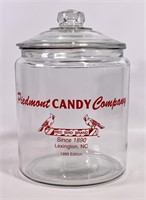 "Piedmont Candy Company" jar, 9" dia., 12.5"T