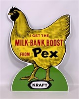 Rooster sign, metal, Pex, Kraft, 19"T, 14"W