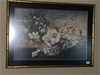 MCM Gold Gilded Bamboo Asian Picture 37" x 27"