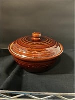 Marcrest Brown stoneware bowl with lid