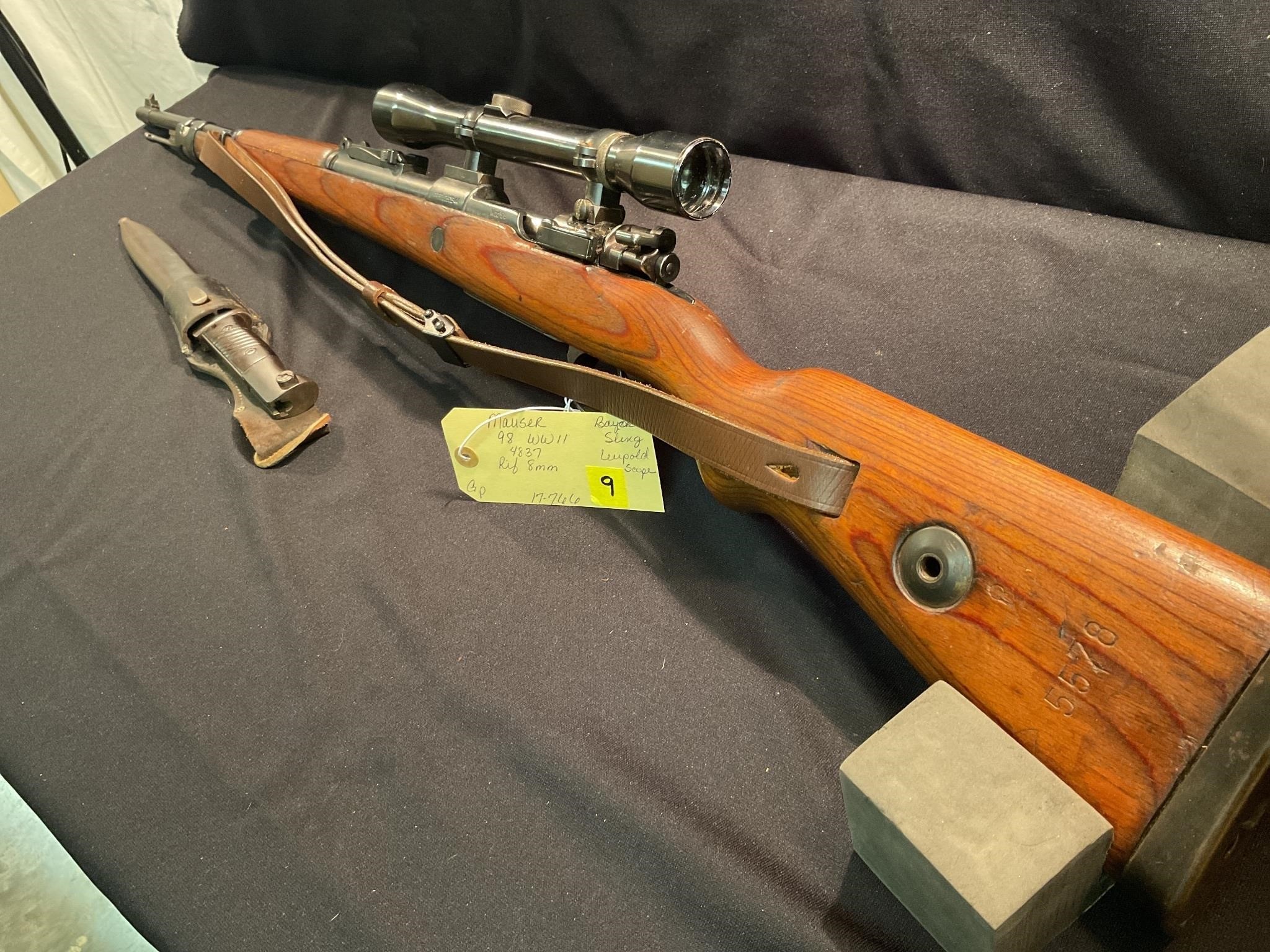 Mauser 98 WWII 8mm w scope & sling
