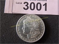 Uncirculated 1878 S Morgan silver dollar