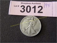 1941 Walking Liberty silver half dollar
