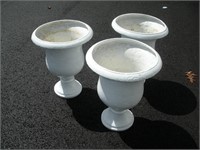 (3) Fiberglass Flower Pots  18 inches tall