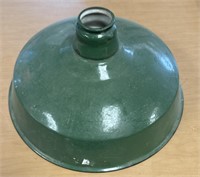 13"X13"X7" GREEN PORCELAIN GAS STATION LIGHT