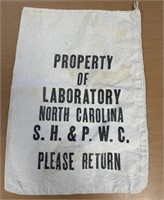 13" X 19" NC LABORATRORY CLOTH BAG VTG.