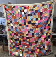76" X 71 OLD QUILT / NOT SURE OF AGE OR MAKER
