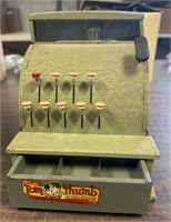 VINTAGE 8IN. METAL TOM THUMB CASH REGISTER