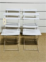 (4) Wood/Metal Folding Chairs