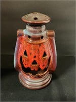 Glass pumpkin lantern candle holder