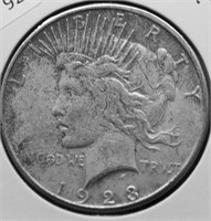 1923 S PEACE DOLLAR VF