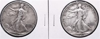 2 XF WALKING HALF DOLLARS