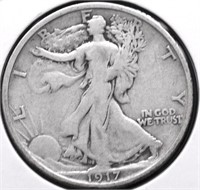 1917 S WALKING HALF DOLLAR F