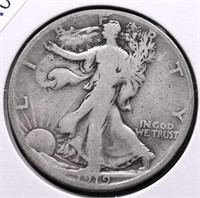 1919 S WALKING HALF DOLLAR VG