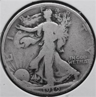 1919 WALKING HALF DOLLAR VG