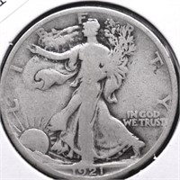 1921 WALKING HALF DOLLAR VG