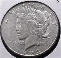 1923 S PEACE DOLLAR AU