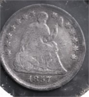 1857 HALF DIME F