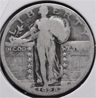 1928 D STANDING QUARTER VG