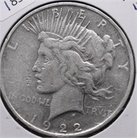 1922 D PEACE DOLLAR VF