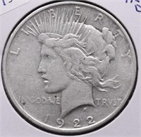 1922 D PEACE DOLLAR VF