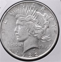 1922 D PEACE DOLLAR AU