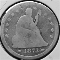 1873 SEATED QUARTER AG