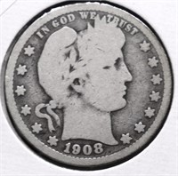 1908 O BARBER QUARTER G