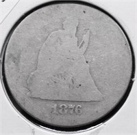 1876 S SEATED QUARTER AG