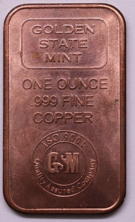 1OZ .999 COPPER BAR