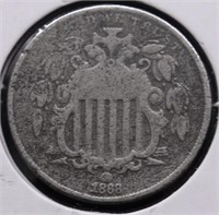 1868 SHIELD NICKEL VG DETAILS