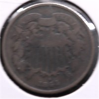 1864 TWO CENT PIECE F