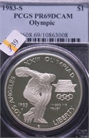 1983 S PCGS PF69DC OLYMPIC SILVER DOLLAR