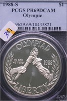 1988 S PCGS PF69DC OLYMPIC SILVER DOLLAR