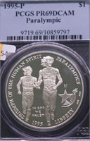 1995 P PCGS PF69DC PARALYMPIC SILVER DOLLAR
